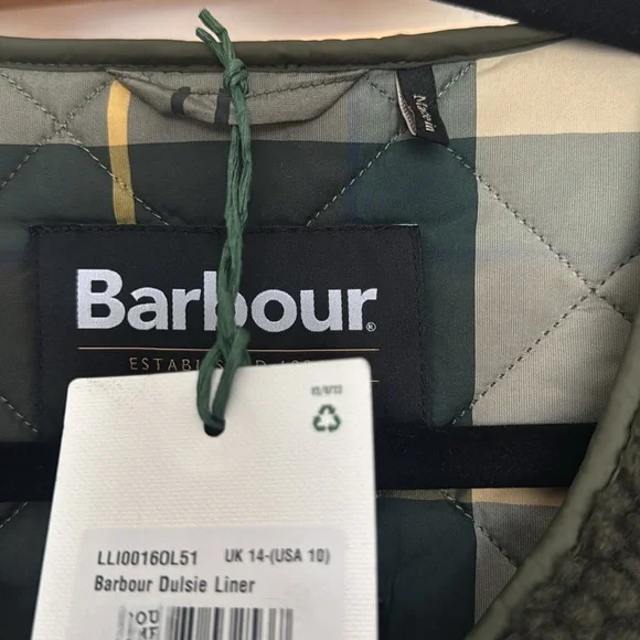 NWT Barbour Olive Dulcie Teddy Vest - Picture 5 of 8
